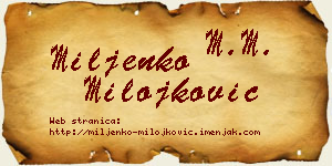 Miljenko Milojković vizit kartica